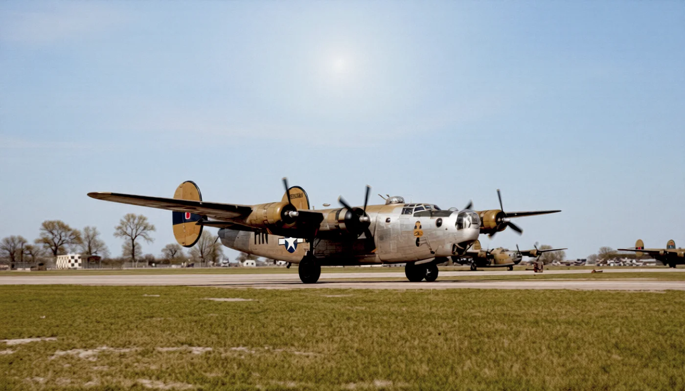 Kirkvarner b 24 446th bungay Colorized